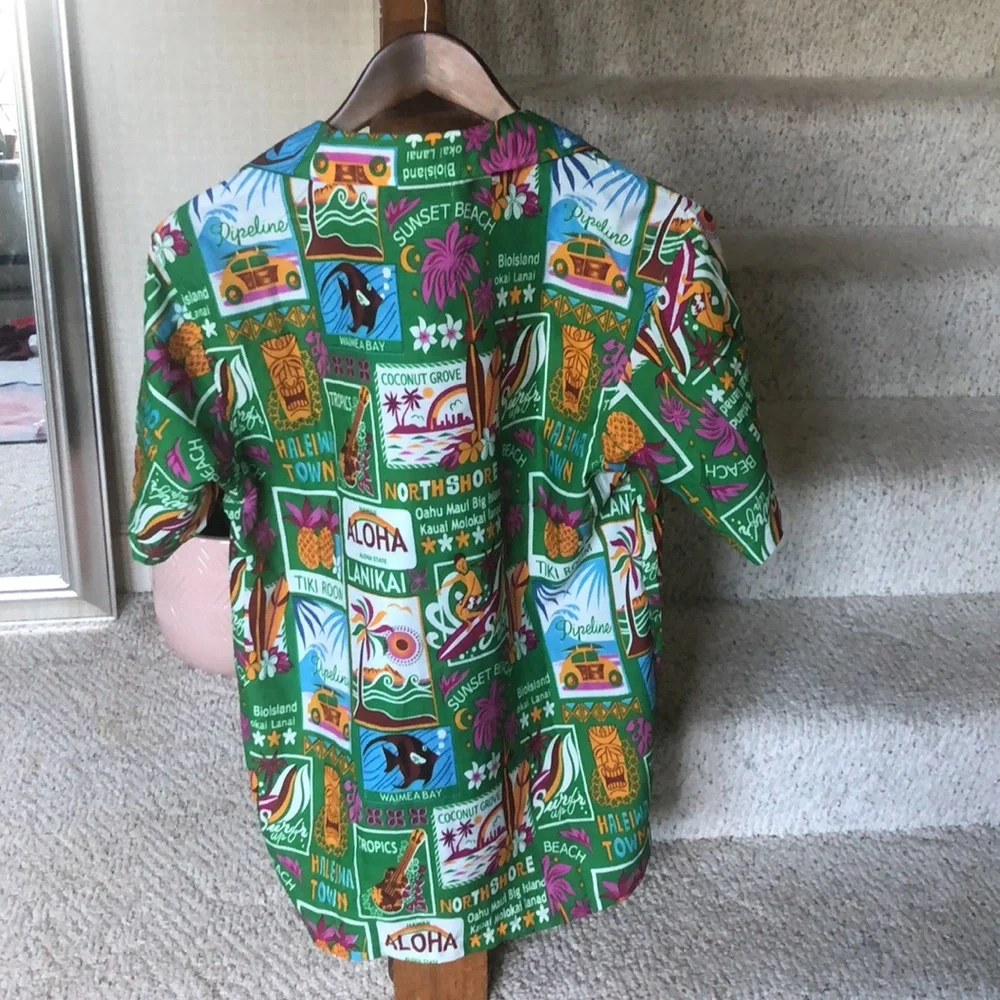 Vintage Designed In Hawaii For Waikiki Creations Hawaiian Button Down Shirt - Picture 7 of 8